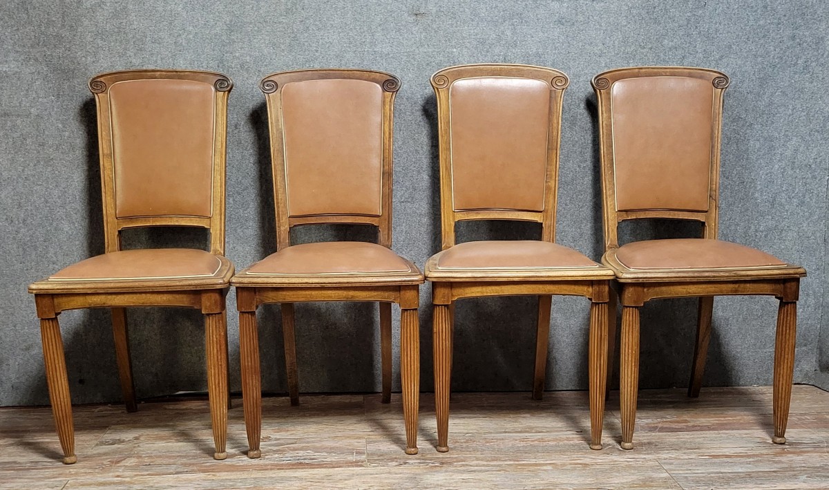 Set Of Four Art Nouveau Chairs 