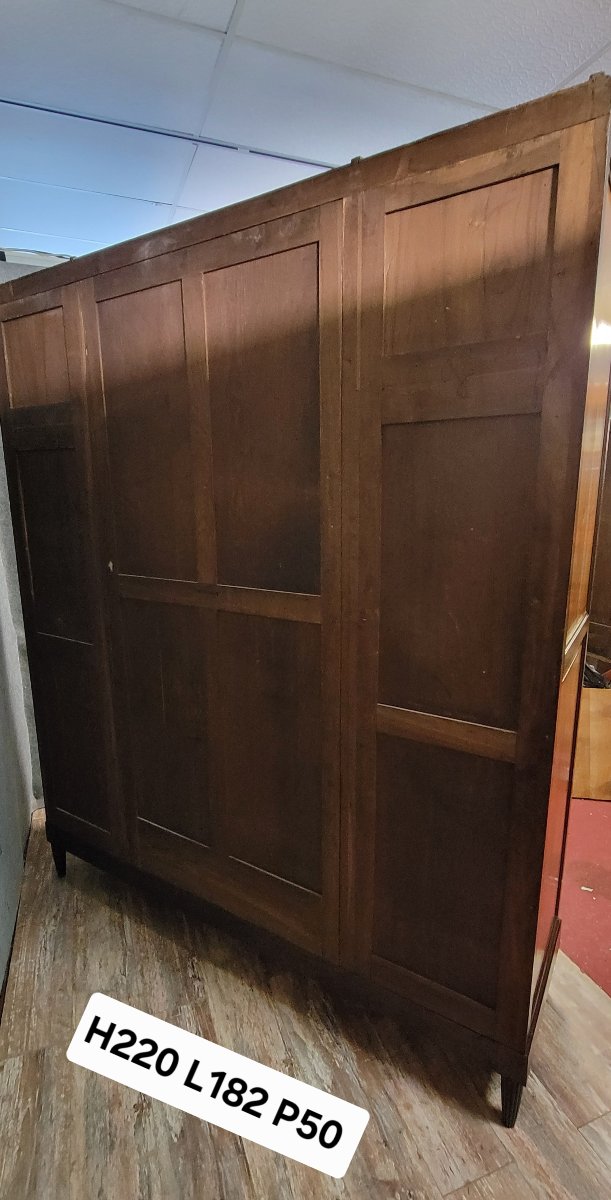 Louis Majorelle: Art Nouveau Period Mirrored Wardrobe In Macassar And Walnut -photo-7