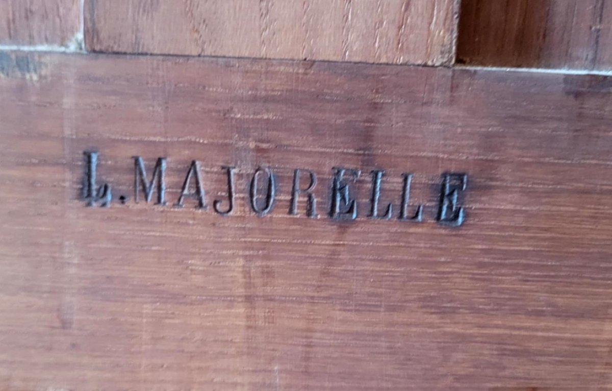 Louis Majorelle: Art Nouveau Period Mirrored Wardrobe In Macassar And Walnut -photo-8