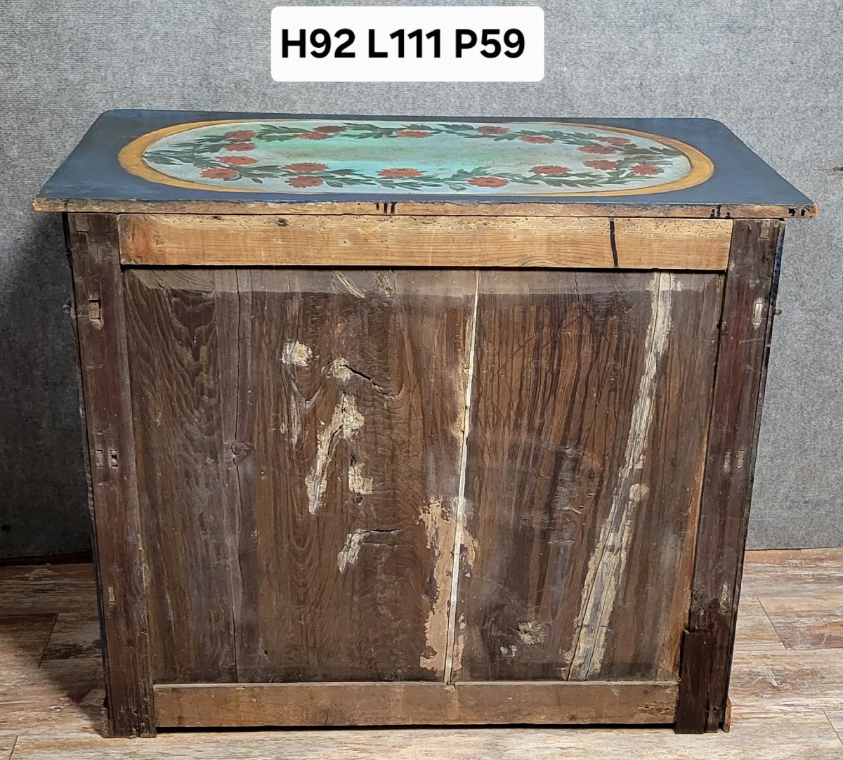 Commode Italienne région Lombardie en bois laqué et peint-photo-7