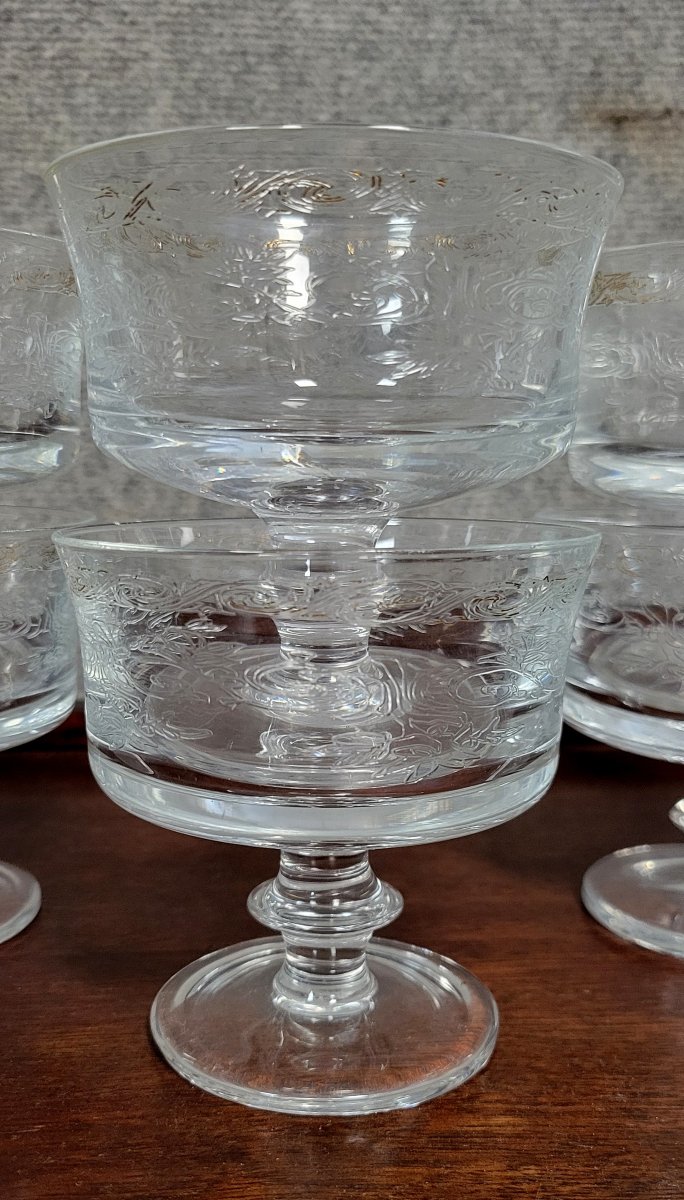 6 Engraved Crystal Fruit Salad Bowls-photo-4