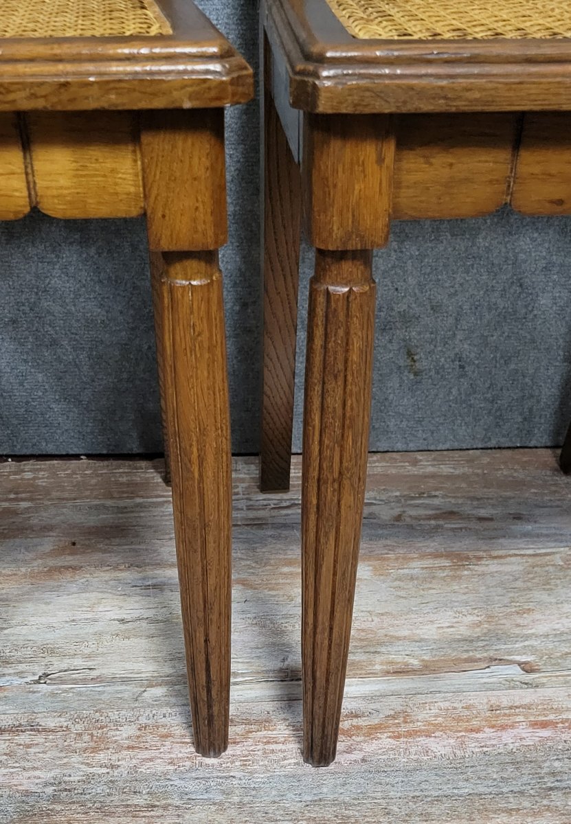 Série de 4 chaises époque Art Déco en chene -photo-3