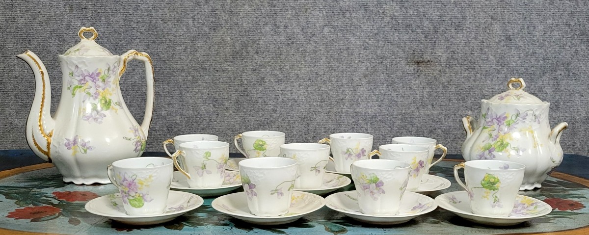 Charles Ahrenfeldt Limoges: Porcelain Coffee Service 