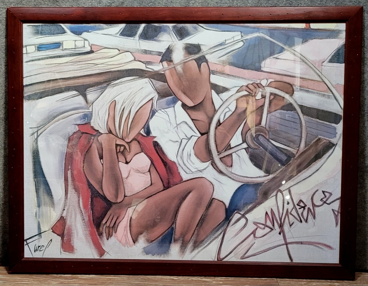 Farel : tableau Lithographie signée intitulée confidence 