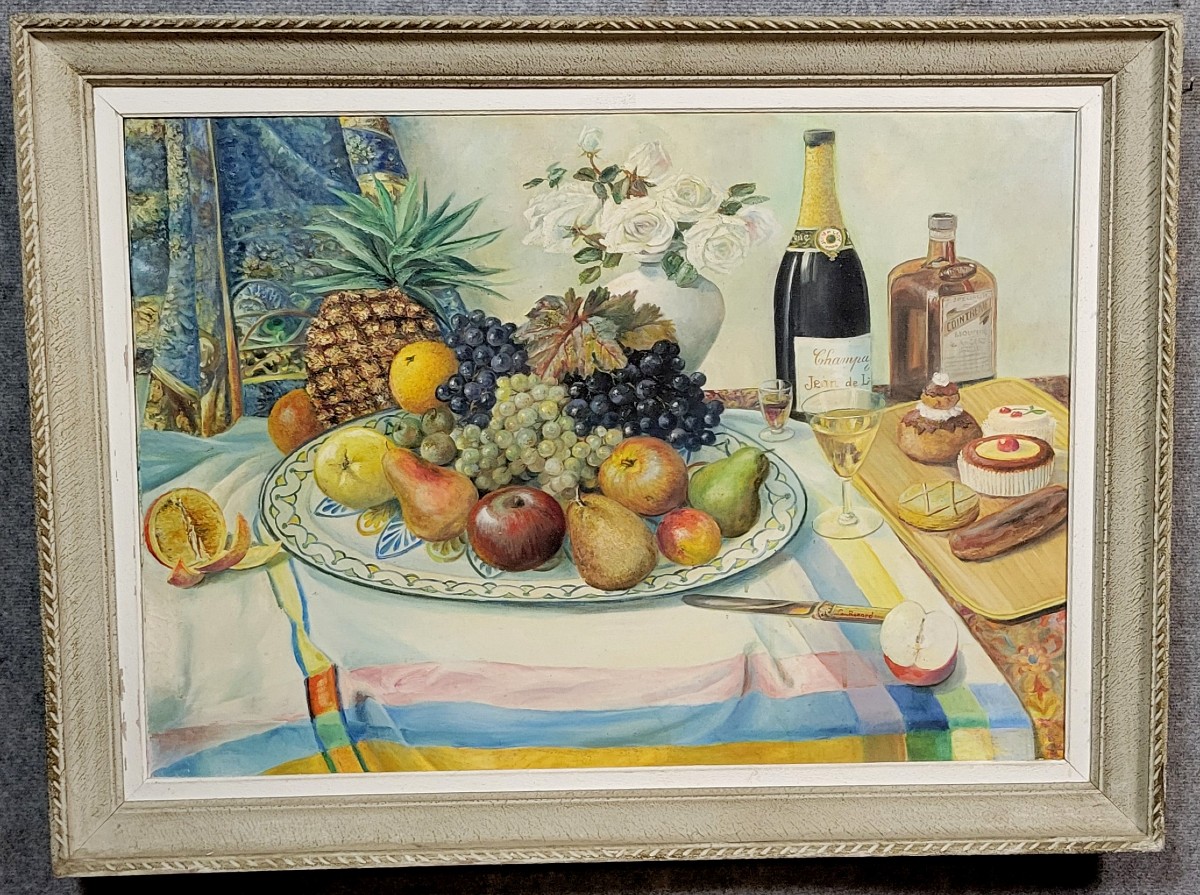 Georges Marcel Renard (1899-1964): Importante et anecdotique huile sur toile  Nature morte 