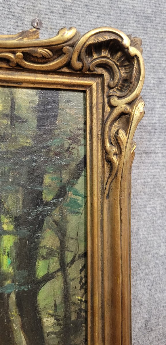 In Maury: Oil Painting On Canvas View Of Lake Annecy -photo-6