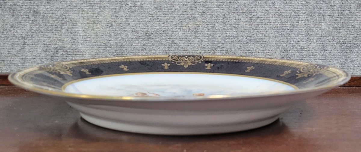 Royal Vienna: Large Porcelain Platter With Hand-painted Decoration -photo-4