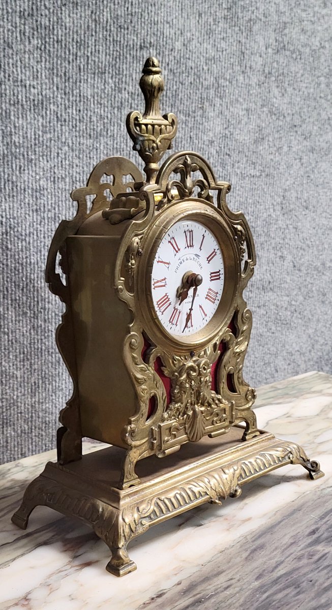 Bronze Alarm Clock In The Style Of A Louis XV Cartel Clock, Mid-20th Century-photo-2