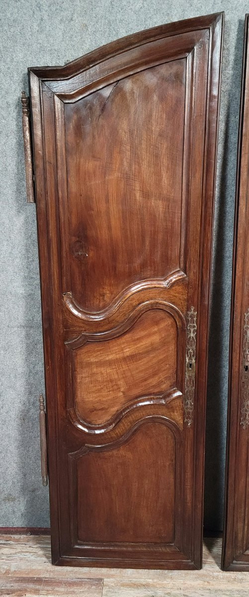 Pair Of Louis XV Period Molded Doors In Solid Walnut  -photo-5