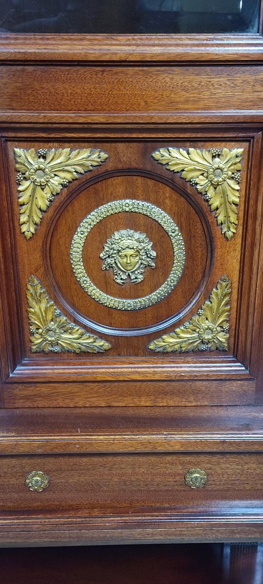 Rare Empire Style Mahogany And Gilt Bronze Bookcase-photo-6