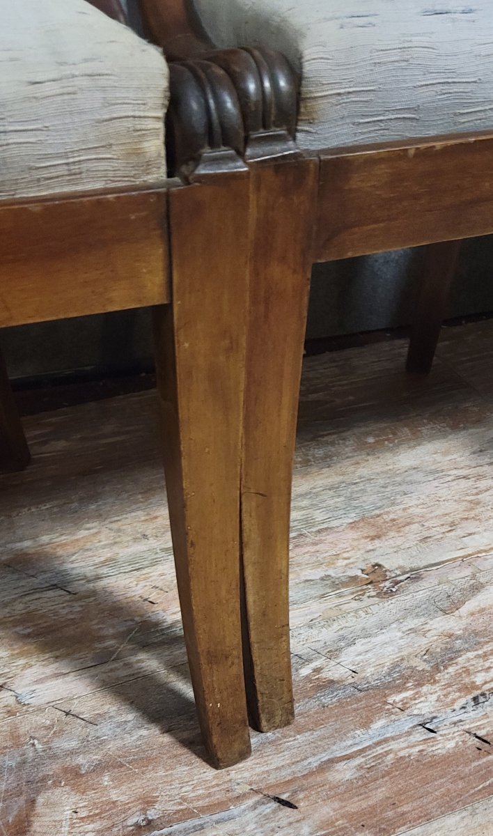 Série de 4 chaises gondoles style Empire en acajou -photo-5