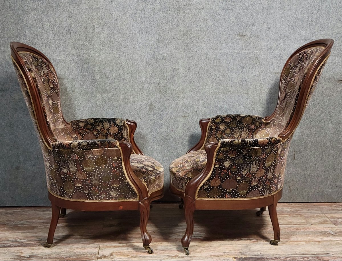 Pair Of Antique Louis Philippe Period Walnut Armchairs -photo-4