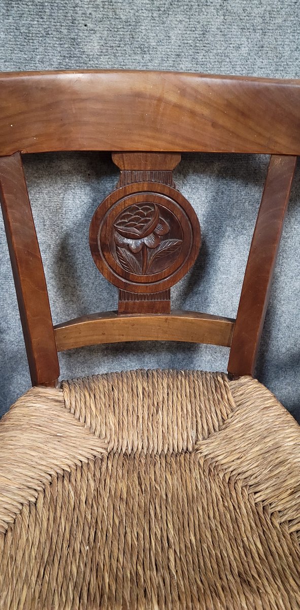 Série de 4 chaises Directoire en bois massif -photo-4