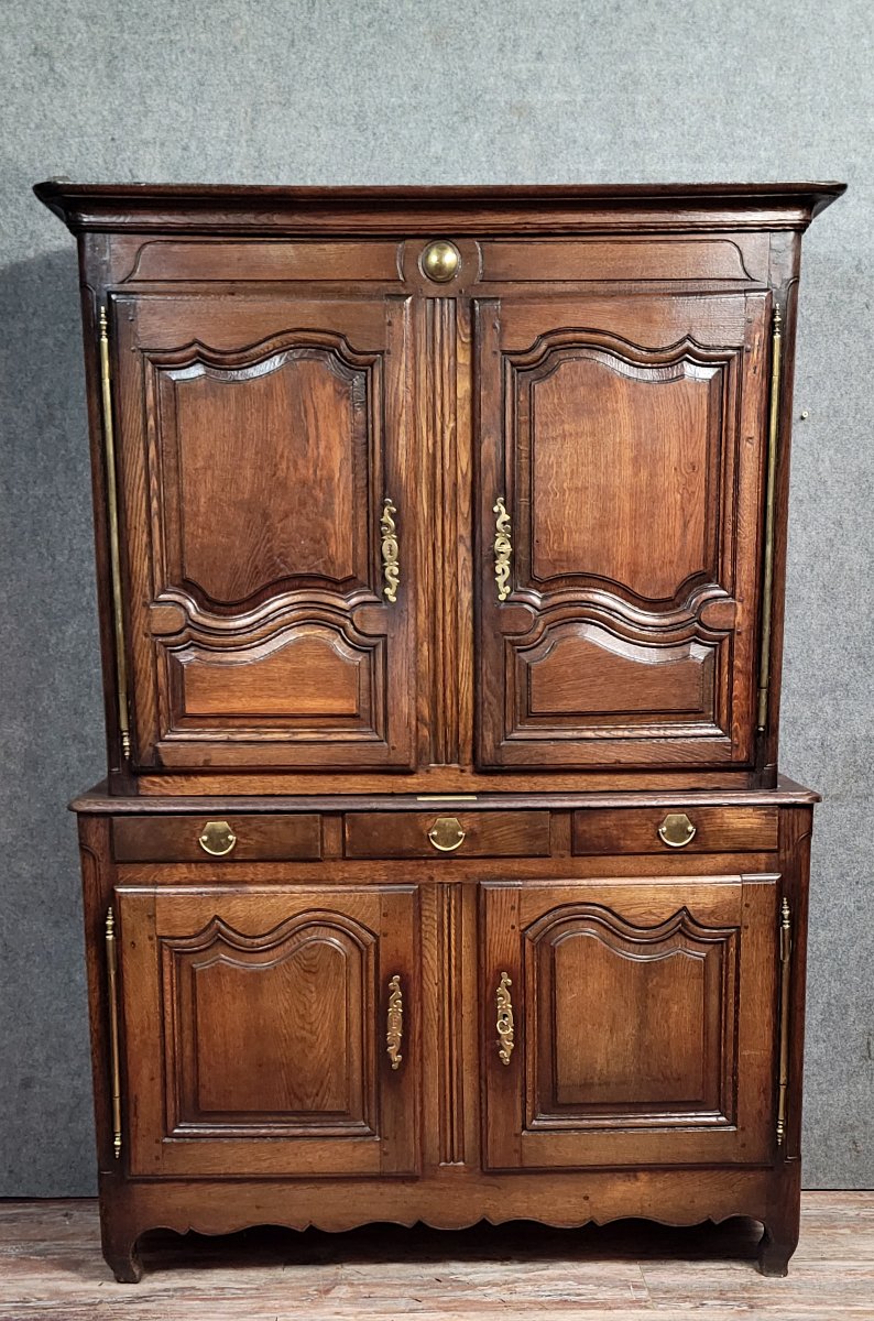 Buffet Deux corps époque Louis XV en chene -photo-1