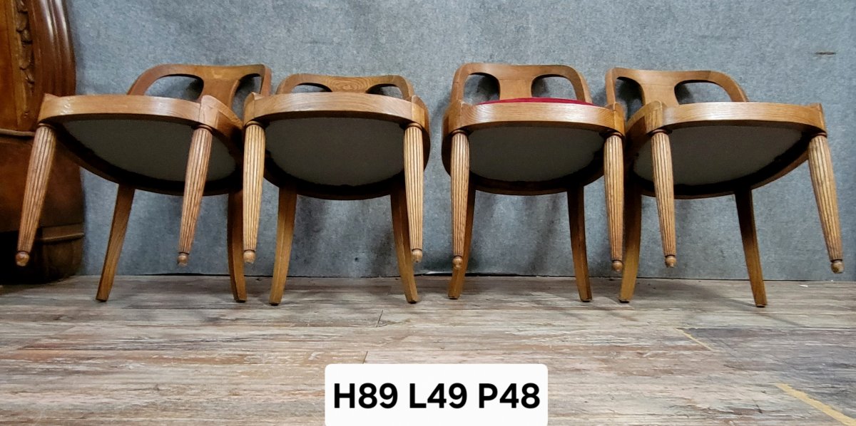 Série de quatre fauteuils gondoles style Charles X en orme-photo-6