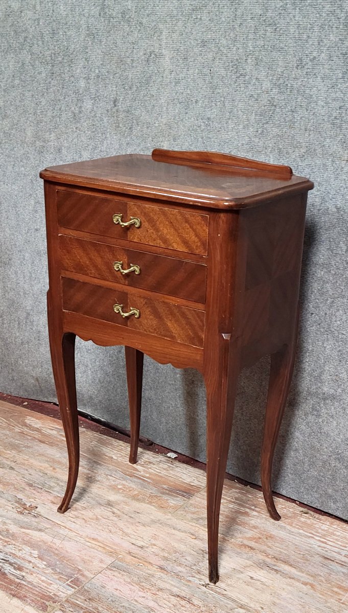 Louis XV Style Mahogany Bedside Table -photo-1