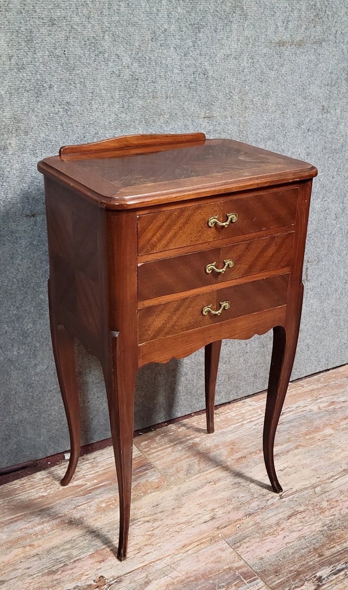 Louis XV Style Mahogany Bedside Table -photo-2