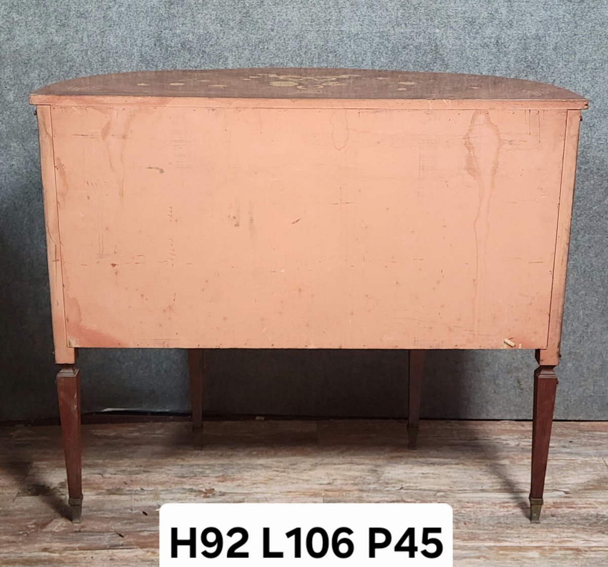 Venetian Half-moon Commode With Doors In Louis XVI Style Marquetry -photo-7