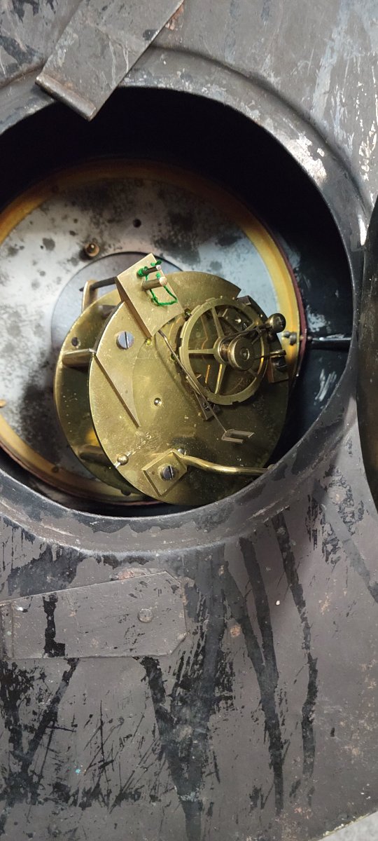 Hexagonal Sheet Metal Wall Clock In The Charles X Style  -photo-4