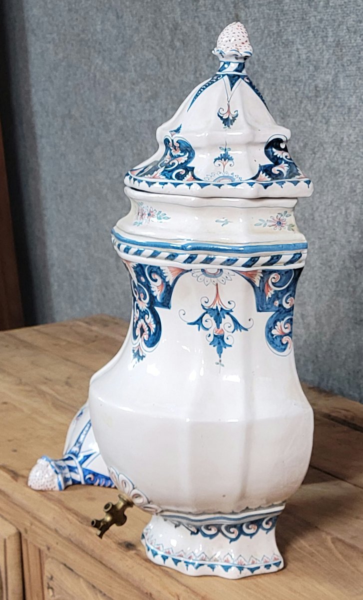 Large Earthenware Wall Fountain With Hand-painted Decorations  -photo-2