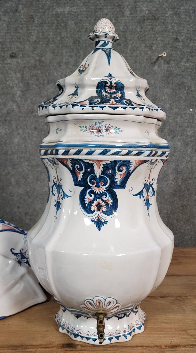 Large Earthenware Wall Fountain With Hand-painted Decorations  -photo-3