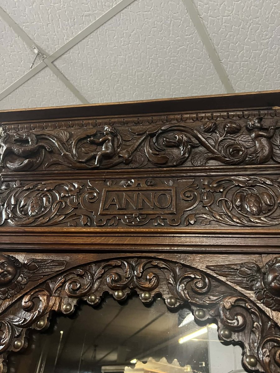 buffet deux-corps style Renaissance Italienne en chene massif-photo-2