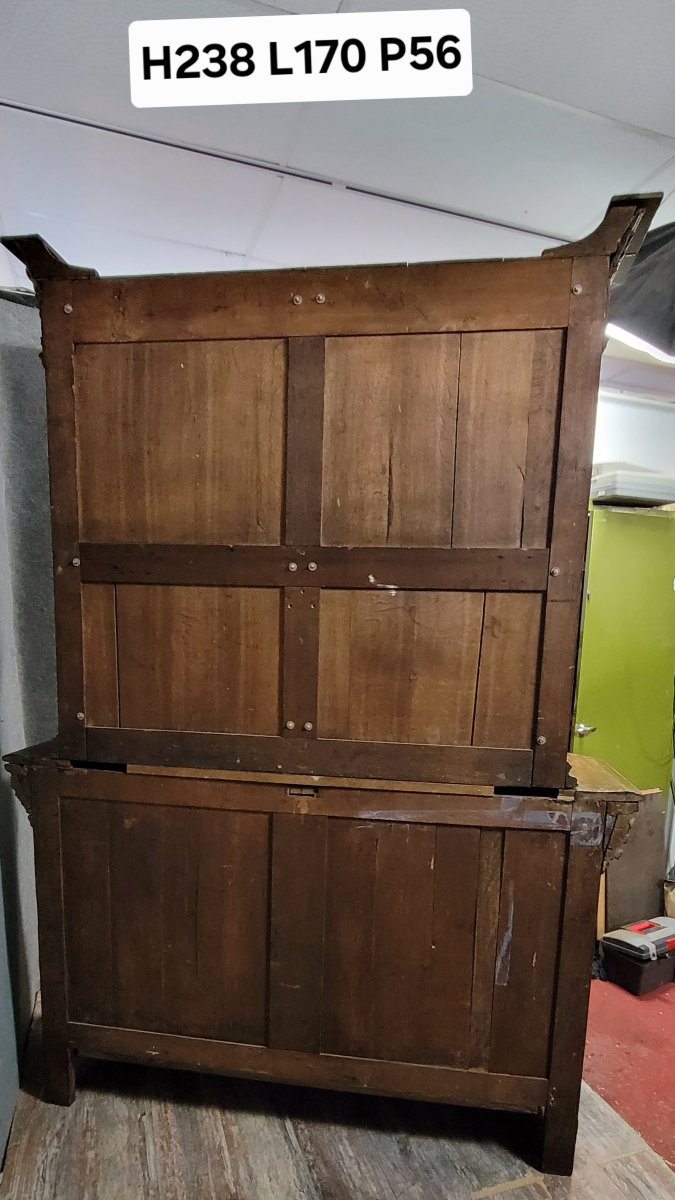 buffet deux-corps style Renaissance Italienne en chene massif-photo-8