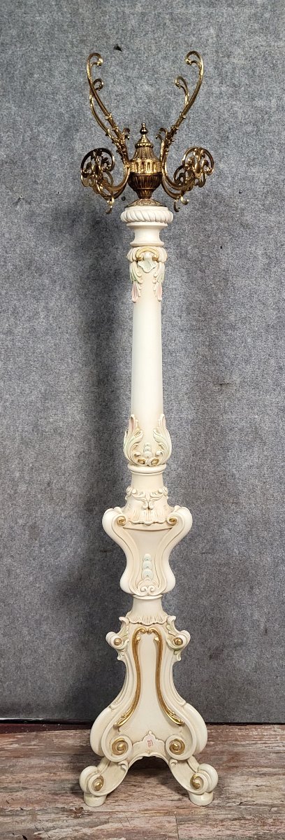 porte-manteau Vénitien, de style Rococo/Louis XV, réalisé en bois laqué -photo-1
