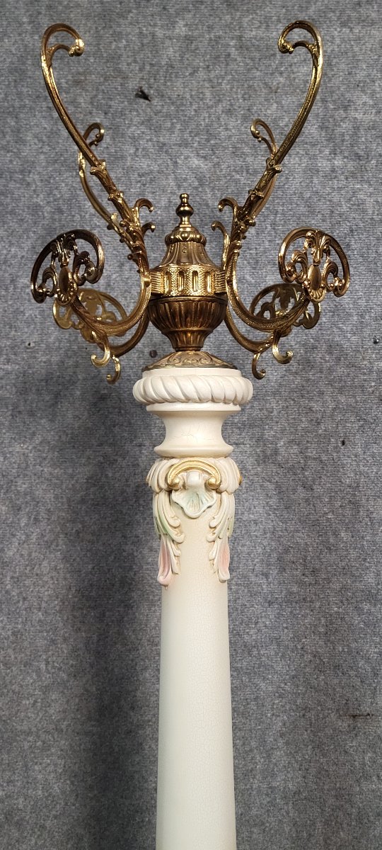 porte-manteau Vénitien, de style Rococo/Louis XV, réalisé en bois laqué -photo-4