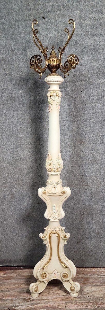 porte-manteau Vénitien, de style Rococo/Louis XV, réalisé en bois laqué 