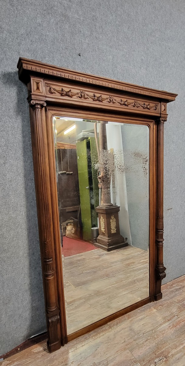 Large Renaissance-style Walnut Mirror