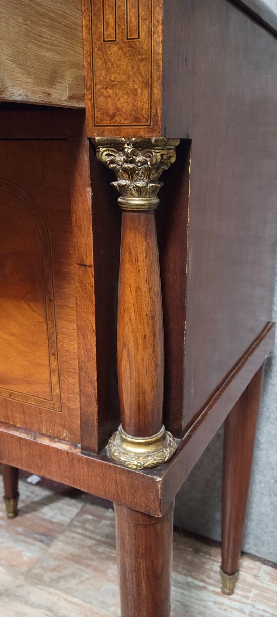 table de chevet style Empire/Restauration, acajou et loupe -photo-5