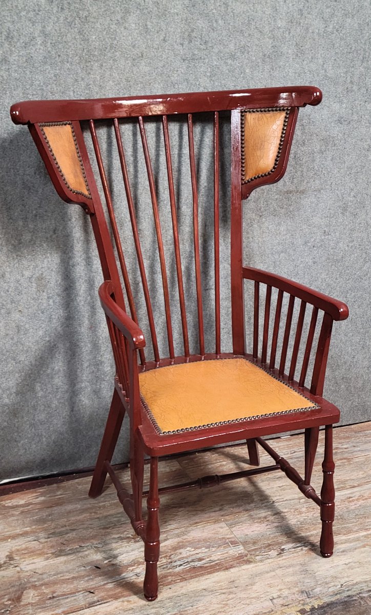  fauteuil Vintag au design inspiré des chaises Windsor, doté d’un haut dossier à barreaux -photo-2