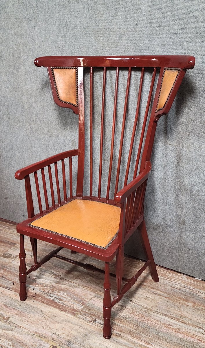  fauteuil Vintag au design inspiré des chaises Windsor, doté d’un haut dossier à barreaux -photo-3