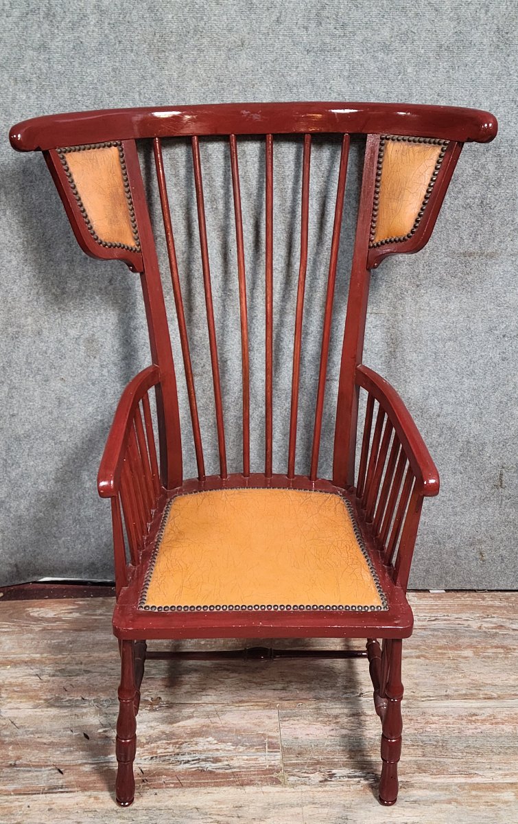  fauteuil Vintag au design inspiré des chaises Windsor, doté d’un haut dossier à barreaux -photo-4