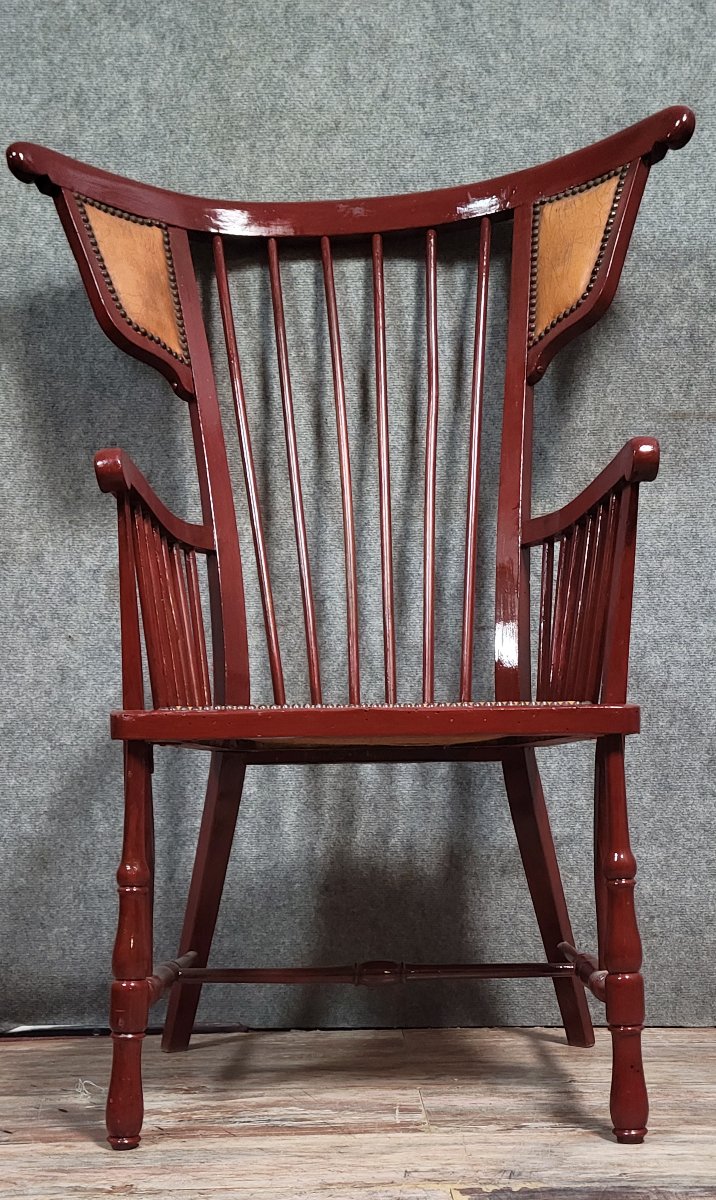  fauteuil Vintag au design inspiré des chaises Windsor, doté d’un haut dossier à barreaux -photo-5