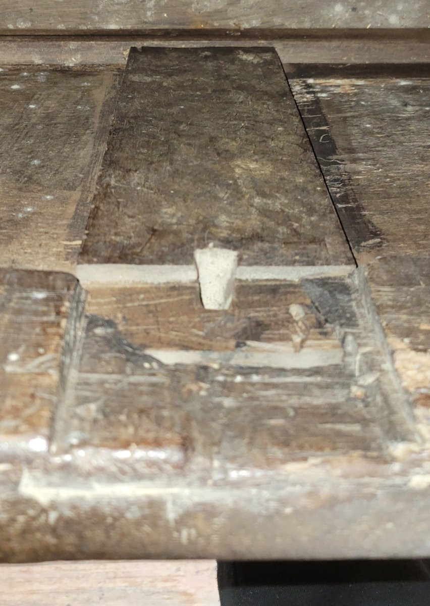 Très important banc coffre époque Louis XIV en bois massif / 201 cm de long-photo-4