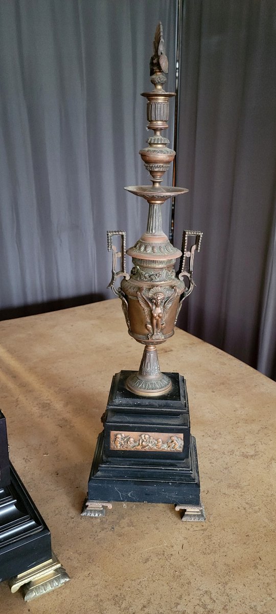 Importante garniture de cheminée époque Napoléon III-photo-5