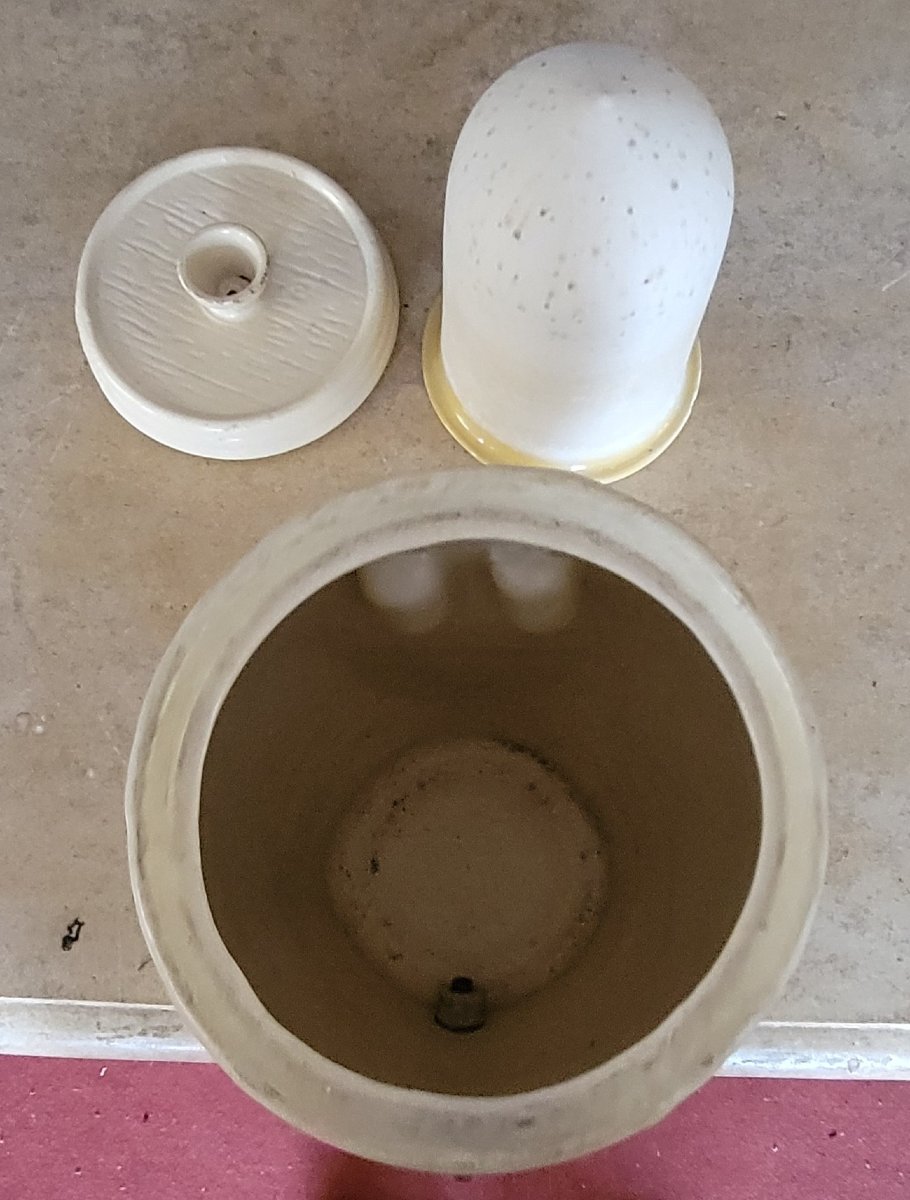 Stoneware Pasteurizer By Maille, Barrel-shaped Model, With Original Metal Tap -photo-7