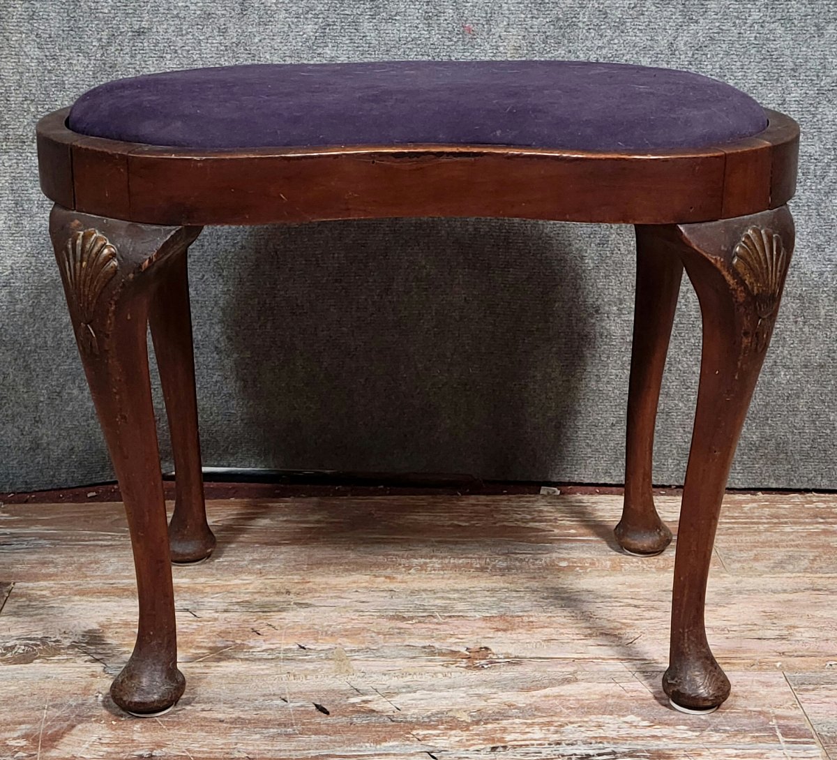 Louis XV Style English Mahogany Bean-shaped Piano Stool-photo-1