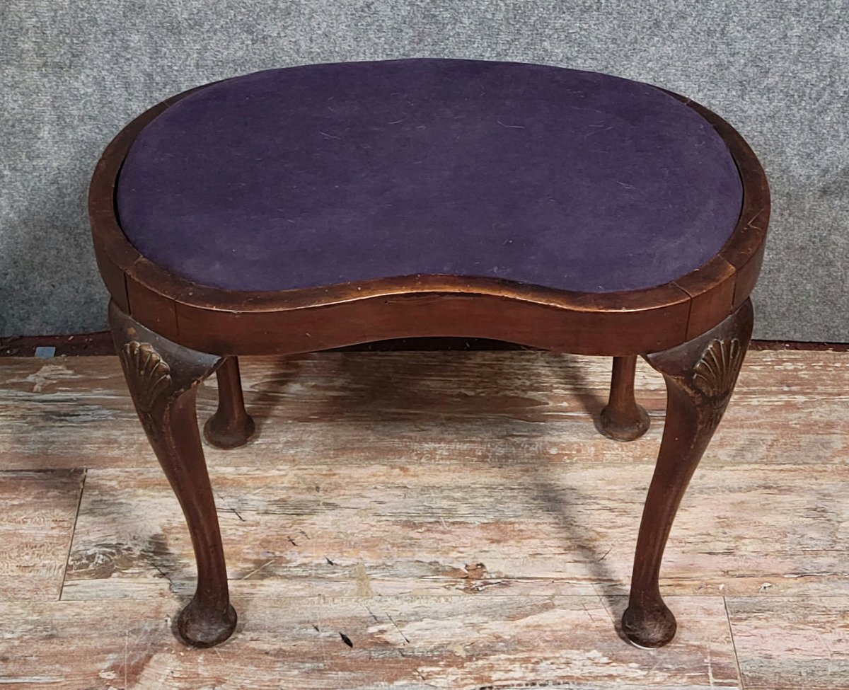 Louis XV Style English Mahogany Bean-shaped Piano Stool-photo-2