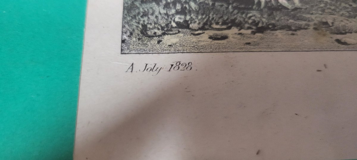 A Joly 1828: Color Engraving Of A View Of The Château De Joux In The Doubs Region -photo-7