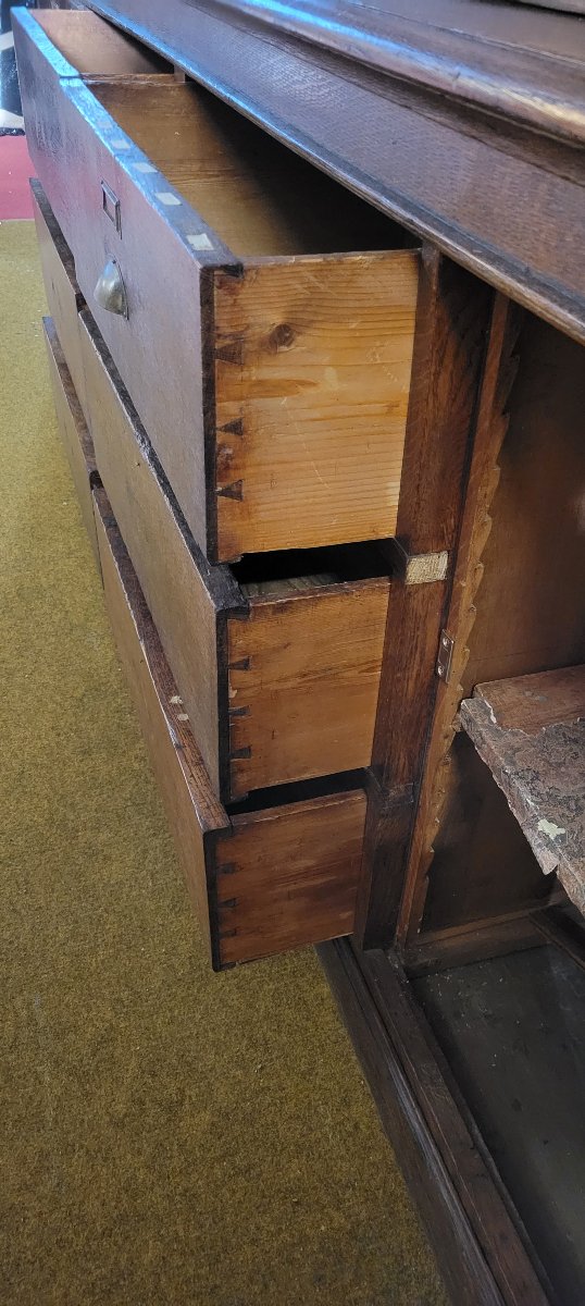 Large, Generously Sized Solid Oak Display Case -photo-7