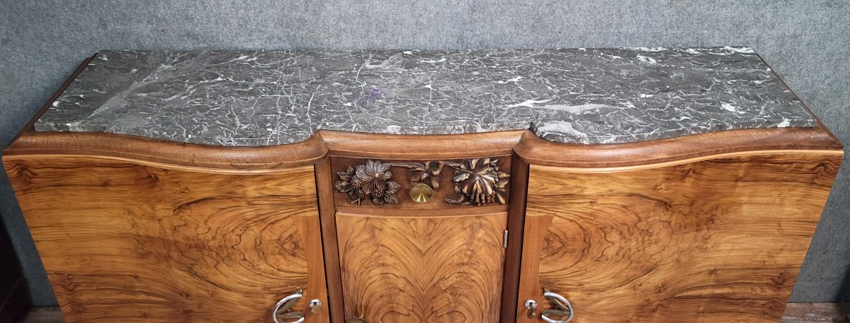 Art Deco Period Sideboard In Burr Walnut -photo-5