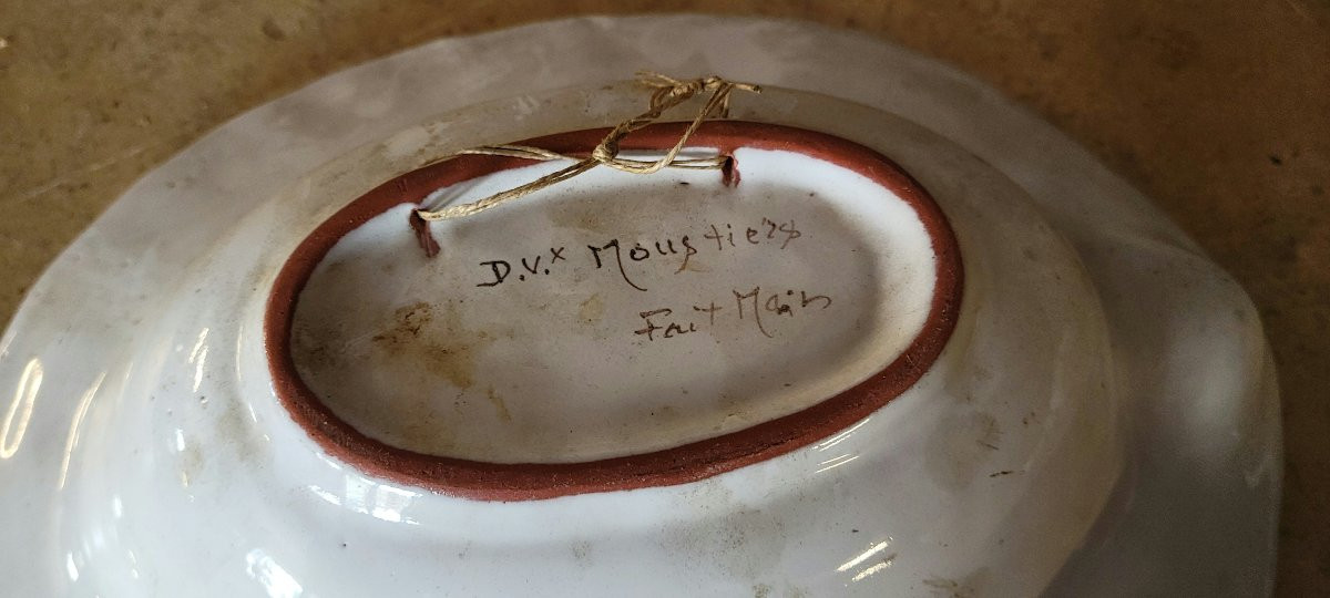 Two Antique Hand-painted Earthenware Shaving Dishes -photo-5