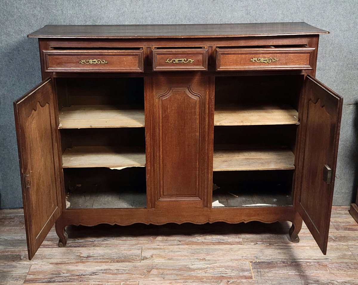 Louis XV Period Sideboard In Solid Oak From The Haute-marne Region-photo-7