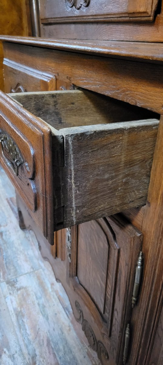 Important buffet deux corps époque Louis XV en chêne massif-photo-6