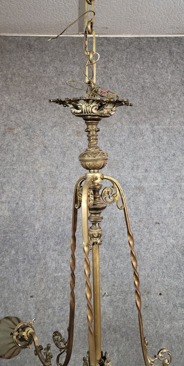 Large Napoleon III Period Chandelier In Bronze And Gilt Brass, With Rich And Elegant Decoration-photo-6