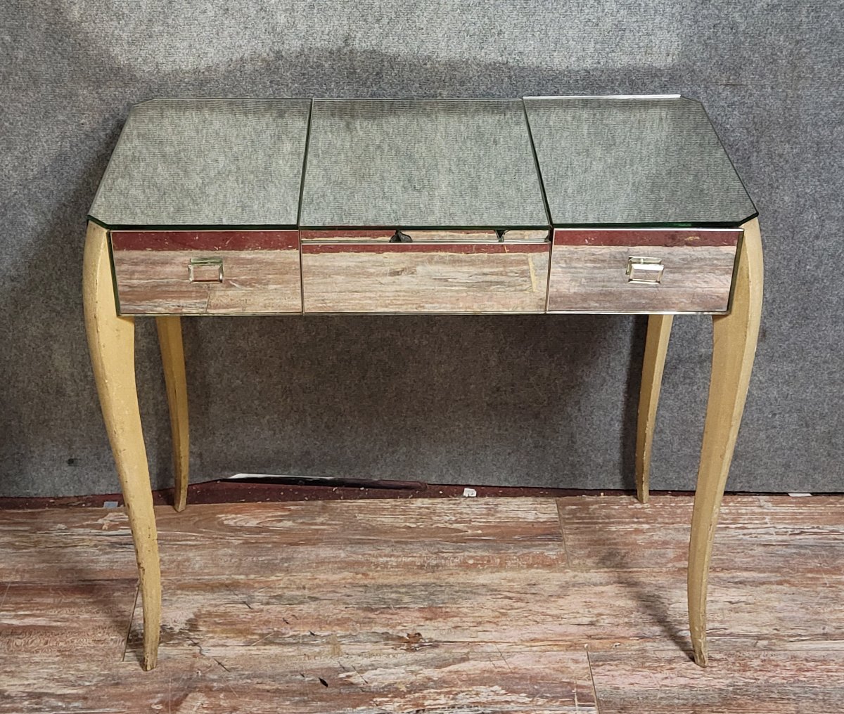 Lady's Dressing Table - Art Deco Period Mirror Console Circa 1940-1950 -photo-1