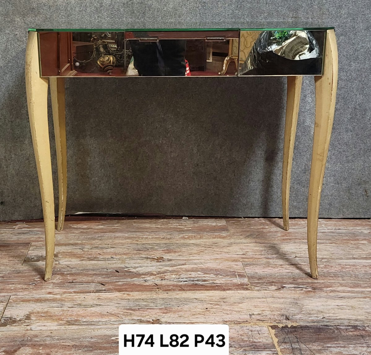 Lady's Dressing Table - Art Deco Period Mirror Console Circa 1940-1950 -photo-7